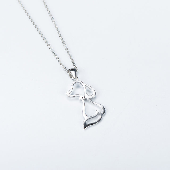   925 Sterling Silver Dog Necklace-Accessories 